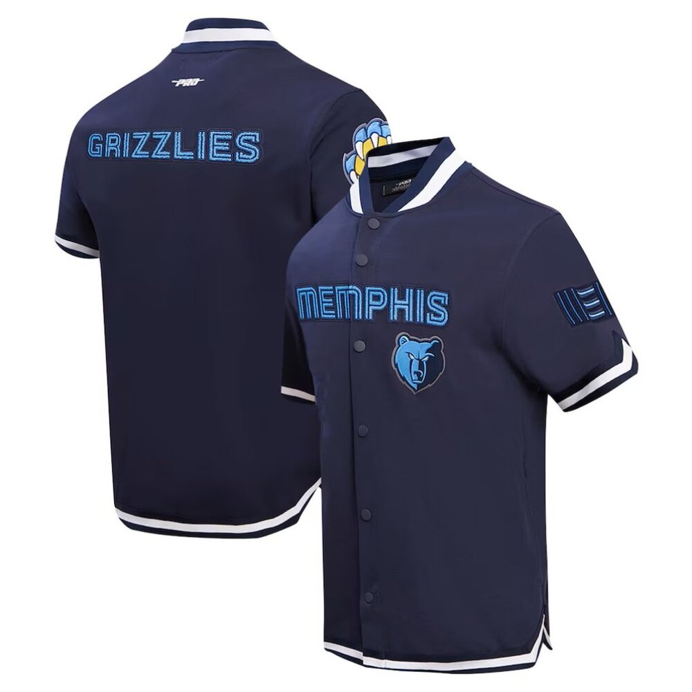 Pro Standard Navy Memphis Grizzlies Classic Warm-Up Full-Snap Jacket NWT Large